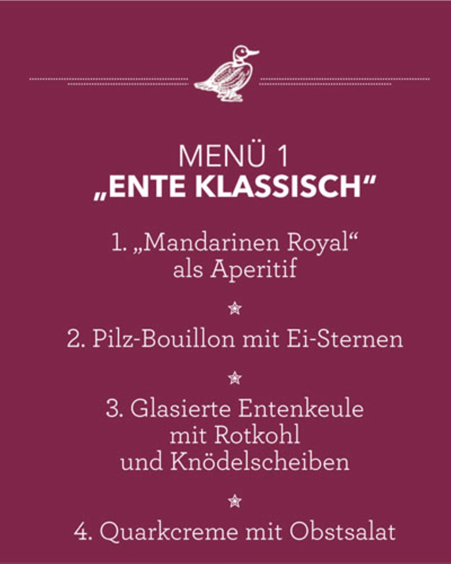 Was ist ein Vier-Gänge-Menü?