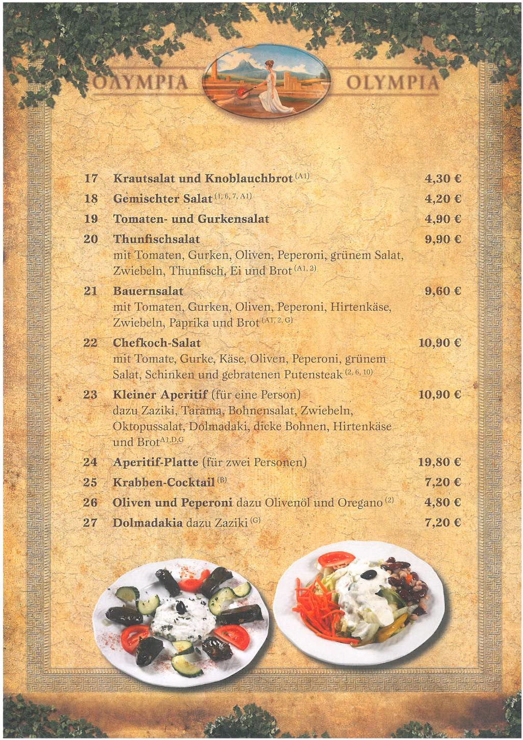 Was ist ein typisches griechisches Mittagsmenü?
