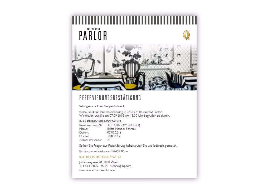 Was gehört in eine Reservierungsbestätigung?