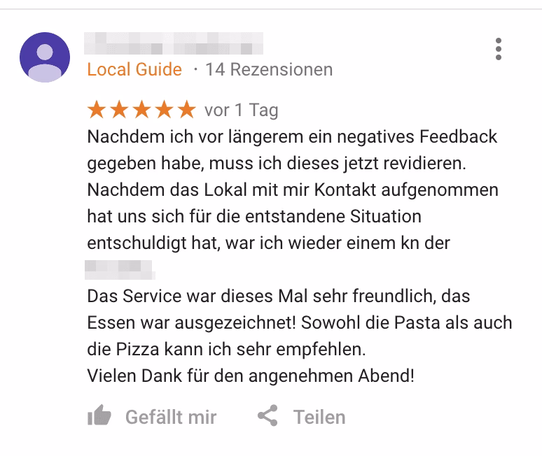 Wie schreibt man eine positive Restaurantbewertung?